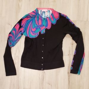 Lilly Pulitzer Black Cardigan with color